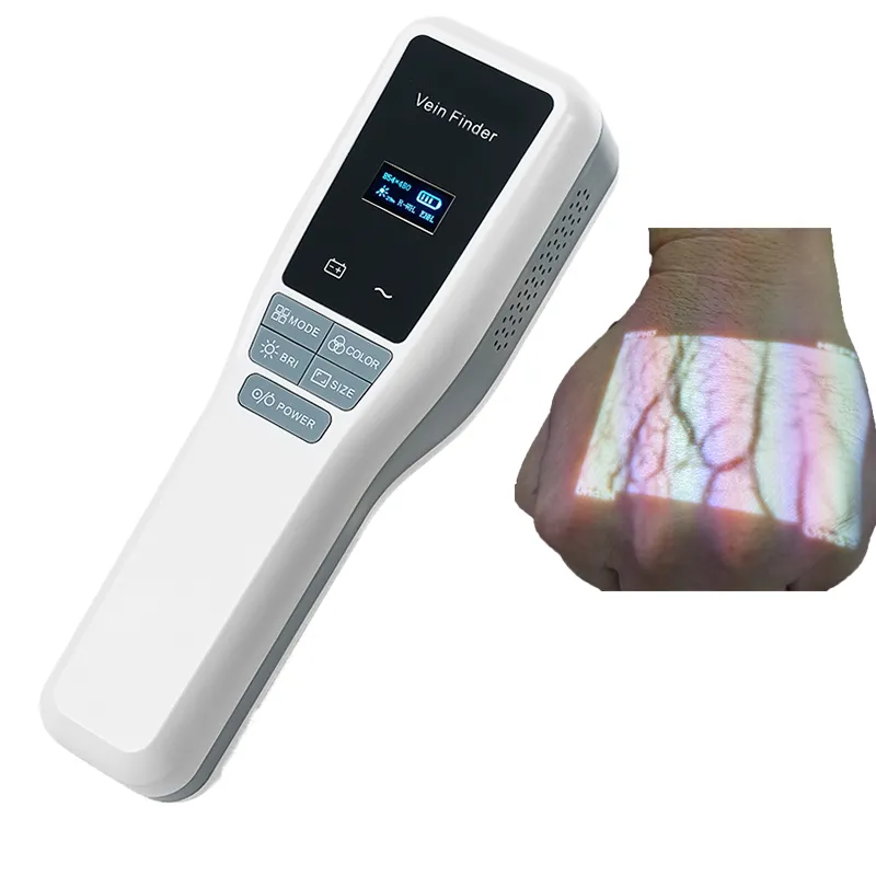 Ультрафиолетовый свет, чтобы увидеть, как сканер вен находит тщеславный медицинский искатель