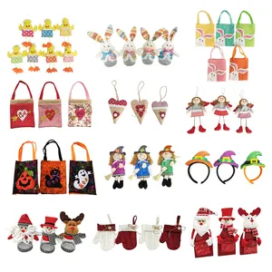 Happy Holiday Christmas Decor Gift Bags Xmas Candy Decorations Santa Claus Doll Bag Item