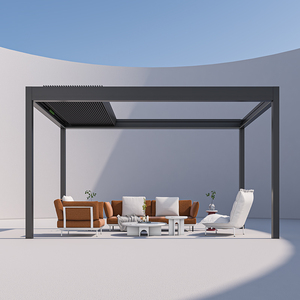 Auvent de patio, gazebo de jardin électrique, terrasse, imperméable, bioclimatique, motorisé, toit automatique, pergola en aluminium à lames orientables pour l'extérieur - Product Image 5