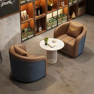 <b>Office</b> <b>Sofa</b> Set PU Leather High-Density Sponge Commercial Living Room Meeting Furniture Nordic Style Light Luxury Design - Product Image 4