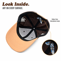 Casquette de baseball personnalisée motif champignon, broderie 3D en relief, marron et beige bicolore, nature, forêt, extérieur, unisexe, certifiée ISO9001, OEM