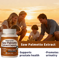Capsule d'extrait de palmier nain OEM/ODM 1000mg – Soutien à la santé de la prostate et urinaire, suppléments pour la santé masculine adulte, éclaircissement de la peau