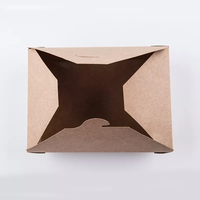 Wegwerp Kraftpapier Doos Rechthoekige Lunchbox Afhaallunch Fast Food Papieren Doos Eco Vriendelijk