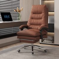 Chaise de bureau exécutive contemporaine en cuir, réglable, pour usage domestique ou professionnel, pour les utilisateurs d'ordinateurs ou de canapés, pivotante, confortable, en bois