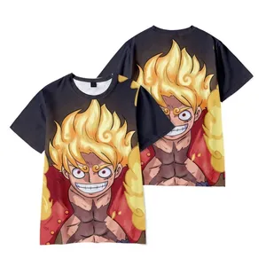 Venda quente 3d Japonês Anime Roupas T-shirt Um Pieced Anime Roupas 3d Impressão Para Roupas T Shirt Tecido Impresso Personalizado T Shirt