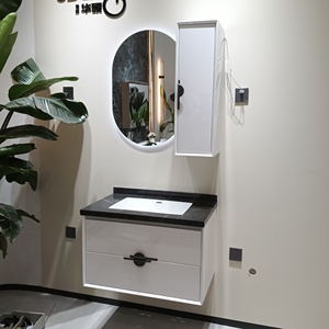 Sleek Bathroom Vanity <b>White</b> Bathroom Cabinet MDF Bathroom <b>Mirror</b> Cabinet Wall Hung Bathroom Vanity - Product Image 2