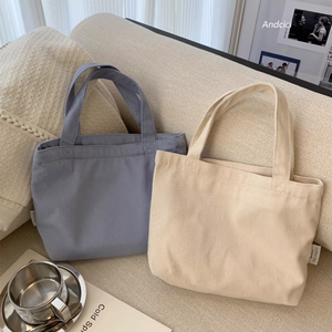 กระเป๋าผ้าแคนวาสพิมพ์โลโก้ตามสั่ง สีสันสดใส น่ารัก ขนาดเล็ก พกพาสะดวก ใช้ซ้ำได้ เหมาะสำหรับใส่อาหารกลางวัน - Product Image 2