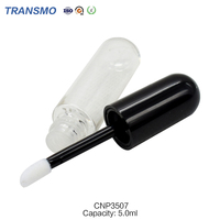 Contenants vides noirs pour gloss et blush, faible MOQ, 5 ml, en PETG et ABS, avec bouchon à vis, emballage cosmétique