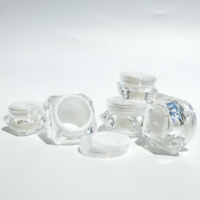 Pots cosmétiques de luxe en forme de bijou 5g 10g 15g, pots à crème pour les yeux en plastique transparent à double paroi