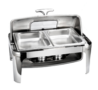 Ensemble de chauffe-plats rectangulaire en acier inoxydable doré Liyunda, 9 L, pour buffet de restaurant, chauffe-plats à combustible pour hôtel, restauration, fête