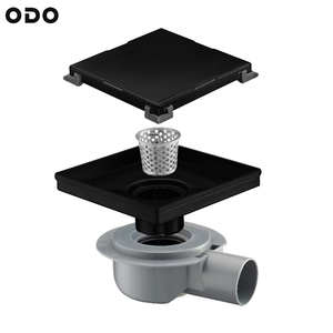 Drenaje de Ducha Oculto de Alta Calidad de 15x15 CM con Adaptador de Salida Horizontal, Negro Mate, Acero Inoxidable 304, Drenaje de Piso con Inserción para Azulejos - Product Image 5