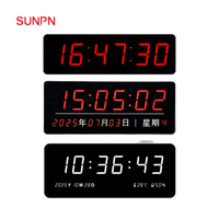 Horloge murale numérique LED moderne en métal pour hôpital/école, synchronisation NTP, service de temps par satellite GPS et réseau 4G, calendrier perpétuel