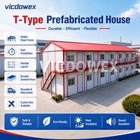 VICDOWEX Edificio Prefabbricato Contemporaneo a Forma di T, Durevole, con Isolamento Termico e Caratteristiche Ignifughe per Uffici e Personale di Progetto