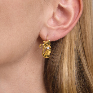 Pendientes de Aro de Acero Inoxidable al por Mayor, Chapados en Oro PVD de 18K, Impermeables e Hipoalergénicos - Product Image 2