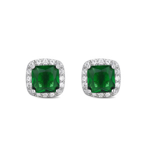 Stud Earrings Square Zircon Geometric Sugar Cube Design Everyday Wear Bezel Setting Copper Ear Post - Product Image 5