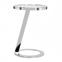 Table d'angle moderne simple et luxueuse en métal Table d'appoint en acier inoxydable avec dessus en verre Petite table basse pour le salon