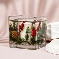 Nouvelle nouveauté haut de gamme à la main décor à la maison luxe printemps été cadeau fleur séchée infusée gelée Gel cire bougies parfumées