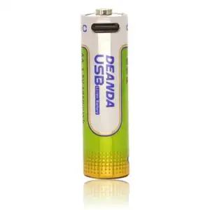 Bateria recarregável de usb aa de alta qualidade, bateria recarregável aa 1.5v, usb aa, íon de lítio, bateria recarregável