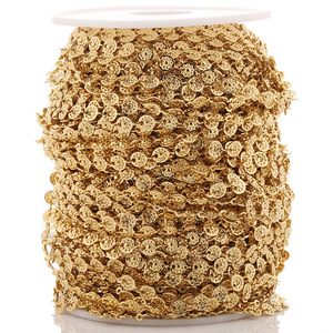 Cadena Redonda de Acero Inoxidable con Patrón de Flores, Chapada en Oro, para Hacer Pulseras de Tobillo o Cintura, Accesorio de Joyería, Verano 2024 - Product Image 2