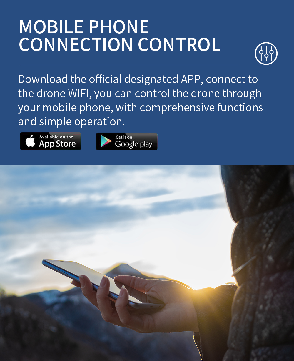 download the official designated app, connect to the drone wifi, you can