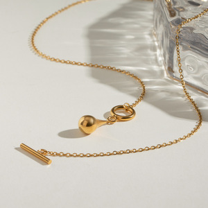 Collar con Colgante de Bola de Oro Yueli, Cadena Minimalista para Clavícula, Uso Diario para Mujer - Product Image 4