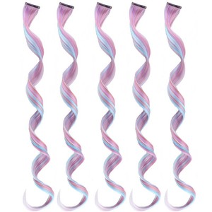 Extension per capelli sintetici a clip in fibra resistente alle alte temperature, lunghi, lisci, colore <span class=keywords><strong>blu</strong></span> sfumato HPC-2566, parrucche con extension di capelli a densità elevata - Product Image 6