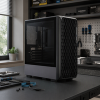 Casing PC TDRY100 Hitam M-ATX ITX Kaca Temper Gaming