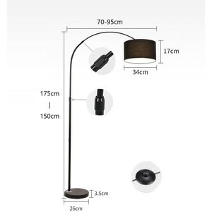 Sky-Touch Dimmable đen đứng đèn với điều chỉnh chiều cao hiện đại cơ sở đá cẩm thạch hiện đại treo ánh sáng ARC Thiết kế sàn - Product Image 6