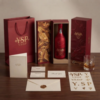 Boîte rigide personnalisable avec logo rouge en relief 3D en forme de dragon, conteneur haut de gamme avec dorure à chaud pour Cognac, Whisky, Liqueur