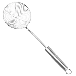 Eco-Friendly Kitchen Stainless Steel Spider Strainer Metal Mesh Oil Skimmer Sieve Ladle Colander