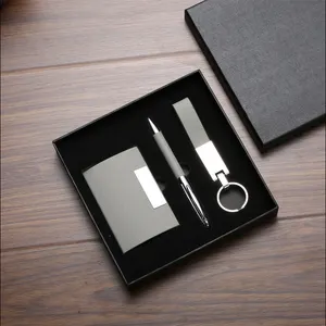 Porte-cartes et stylo porte-clés avec logo personnalisé Coffret cadeau pour entreprise