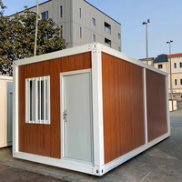 Maison conteneur préfabriquée portable à pièce unique, installation rapide, 20/40 pieds, panneau sandwich en acier pour hôtels et mini-maisons