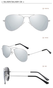 Gafas de Sol para niños, venta al por mayor, superventas, gafas de sol clásicas con marco de metal aviat, gafas de sol de colores azules para niños, gafas personalizadas con logotipo - Product Image 5