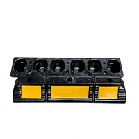Butée de roue en caoutchouc de haute qualité LKS LXY-DW-10J 600*120*100mm, réflecteur prismatique haute intensité, 6,5 kg, pour parking et camions