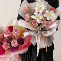 Imperméable à l'eau nouvelle couleur bonbon Cellophane Transparent Bouquet papier d'emballage Floral fleur cadeau étanche papier d'emballage