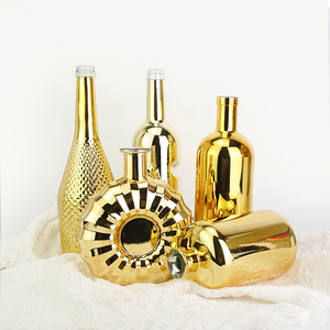 Bouteille en verre personnalisée avec étiquette, électroplaquée or et bleu, 750 ml, pour <span class=keywords><strong>vodka</strong></span>, tequila, gin, spiritueux, liqueur - Product Image 6