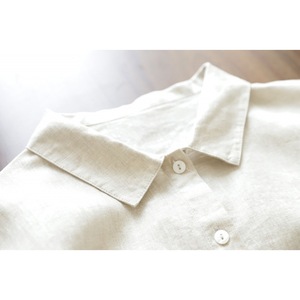 Giapponese artistico abito <span class=keywords><strong>di</strong></span> <span class=keywords><strong>lino</strong></span> <span class=keywords><strong>di</strong></span> cotone per le donne primavera autunno lunga <span class=keywords><strong>camicia</strong></span> con risvolto Midi con bottone Casual modello solido - Product Image 3