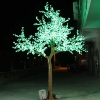 Dekorasi liburan pohon bunga sakura LED 3.5m buatan luar ruangan dengan efisiensi bercahaya tinggi tersedia dalam warna merah oranye cokelat