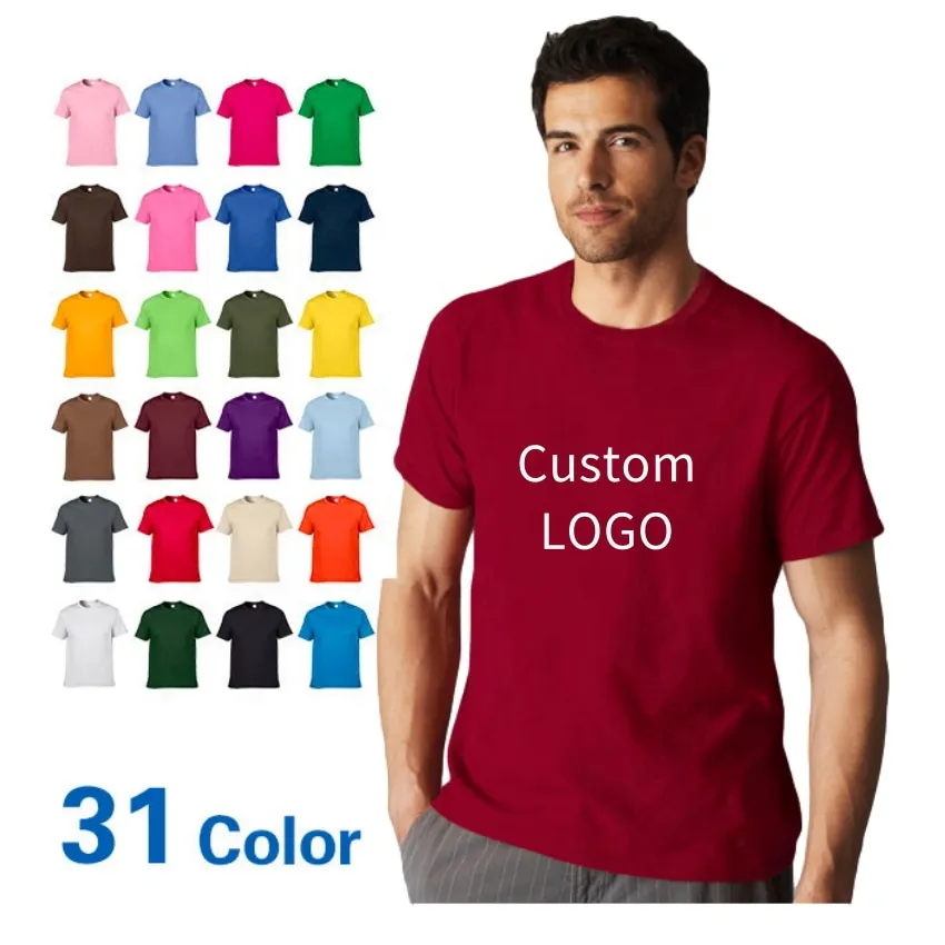En kaliteli 100% pamuklu erkek tişörtü baskı ile özel marka logosu T Shirt erkekler grafik Tees gömlek kadın büyük boy beyaz tişört