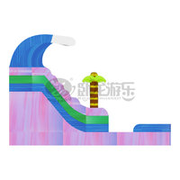 Toboggan aquatique gonflable tropical de 20 pieds avec piscine, thème palmier, pour jeux aquatiques extérieurs pour enfants, jardin et fêtes d'été
