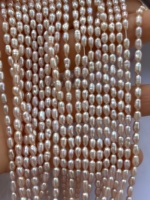 Perles de riz d'eau douce cultivées rose mauve de 3-3,5 mm, haute brillance, perles en vrac pour la fabrication de bijoux, vente en gros