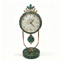 Horloge de style européen de luxe, fabriquée en métal avec des coquilles de perles de mer profonde et des strass, vente directe d'usine, décoration d'intérieur