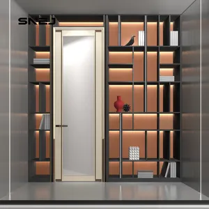 Best Selling Interior Bedroom Wood Doors With Aluminum Frame