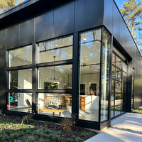 Fenêtre à persiennes en aluminium fixe avec verre isolant, grande vue, système de porte panoramique, moderne, résidentiel, commercial, Energy Star
