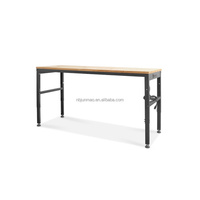 Banc de travail de garage robuste réglable en hauteur sur 5 niveaux OEM OBM avec tiroirs réglables, plateau en bois de caoutchouc, construction métallique et multiprise intégrée