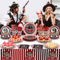 Meilleures ventes : Ensemble de vaisselle jetable sur le thème des pirates pour les fêtes d'anniversaire des enfants, événements sur le thème des pirates, amusements