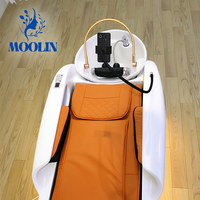 MOOLIN Fauteuil de lavage électrique de luxe avec fonction massage, en cuir PU, mobilier professionnel pour salon, hôtel, école