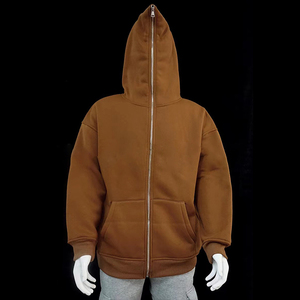 Oversized hoodie met rits, casual streetwear, effen, volledig ritsbaar, oversized hooded jas voor dames - Product Image 4