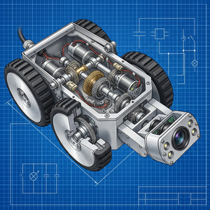 CCTV 150mm Large Sewer Pipeline Inspection Robot Crawler WaterProof PTZ <b>Camera</b> for Underground Drainage Survey Report <b>Print</b> Out - Product Image 1