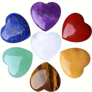 20mmNatural cuore di cristallo Charms pietre preziose di cristallo di guarigione intaglio cuori Beed nessun foro per gioielli pietra artigianato <span class=keywords><strong>cristalli</strong></span> all'ingrosso - Product Image 2
